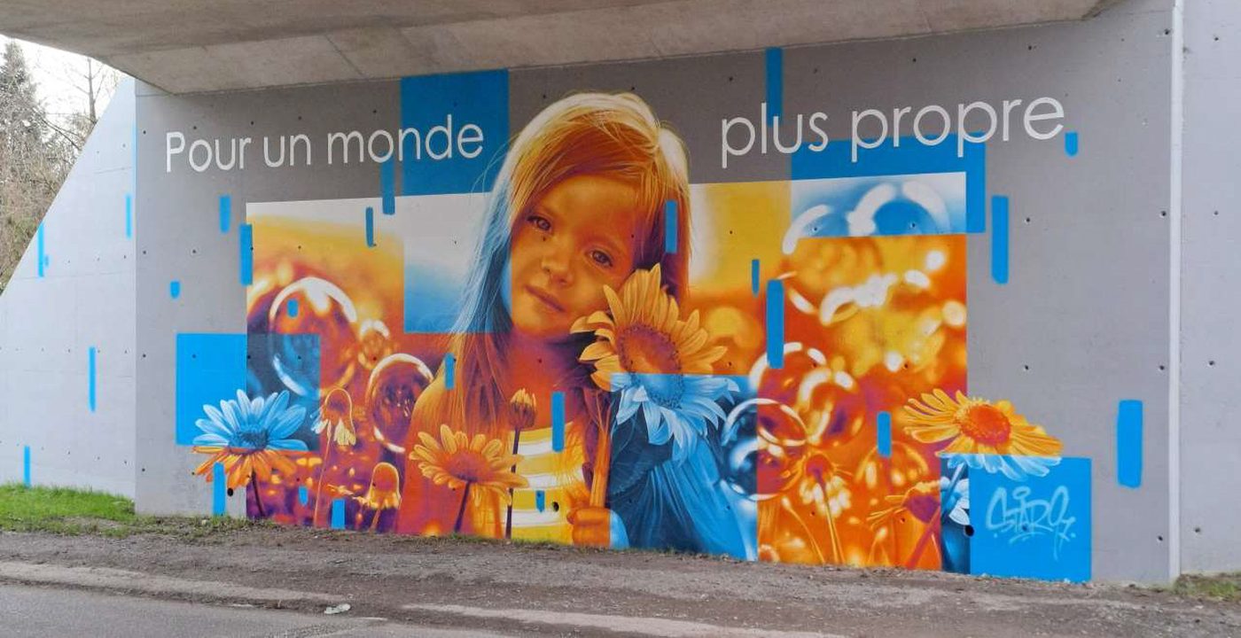Fresque murale d'entreprise engagée